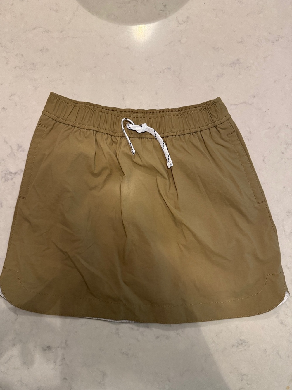 Crewcuts Girls Khaki Drawstring Skort - Olive Tan